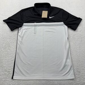 Nike Dri-FIT Golf Polo Mens Small Black White Colorblock Shirt DH0845-010 NEW